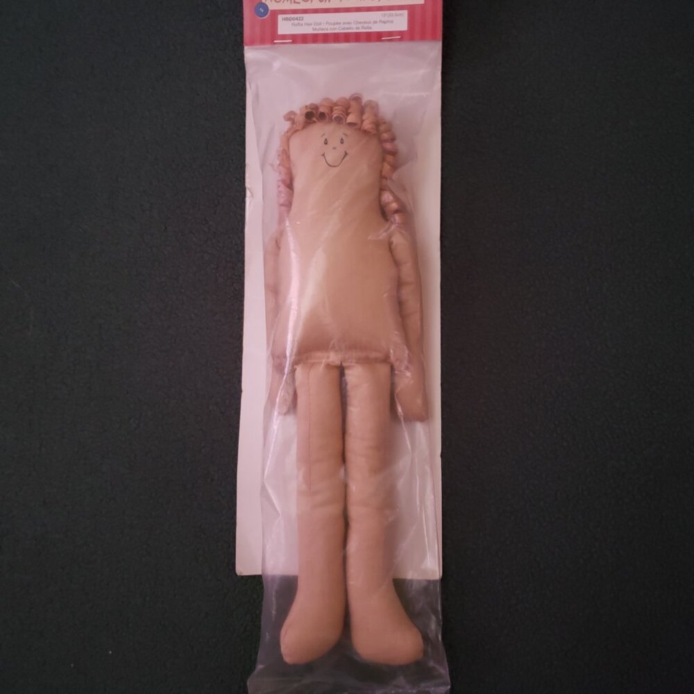12" Homespun Doll with Rafia Hair - New
